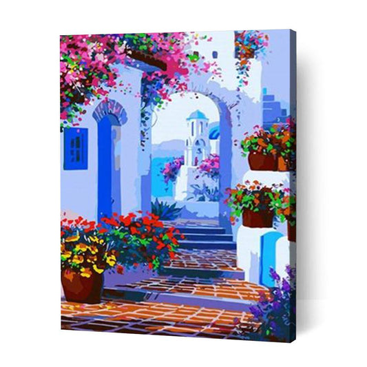 Streets of Santorini - Paint Art Australia