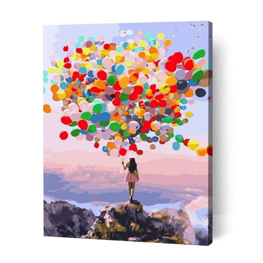 Balloons On Mountain Peak - Paint Art Australia