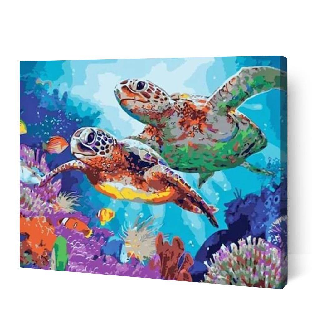 Turtles Underwater - Fisher Paint By Number Kits Australia